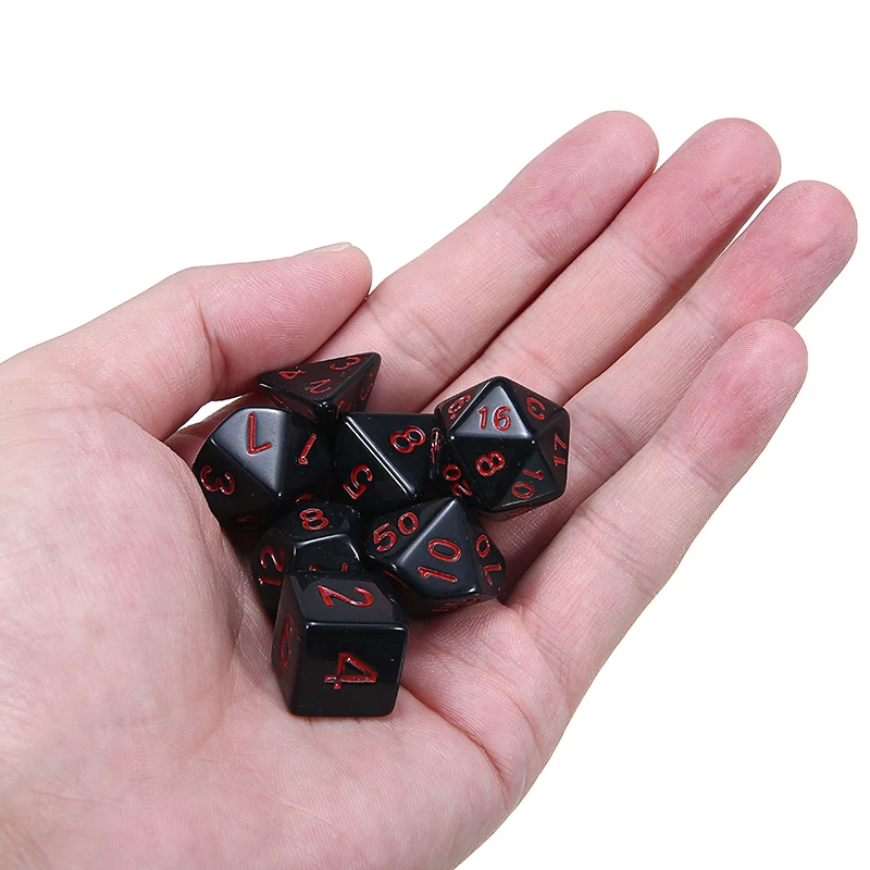 Оптовая продажа 7 шт./компл. многосторонние игральные кости акриловые для TRPG