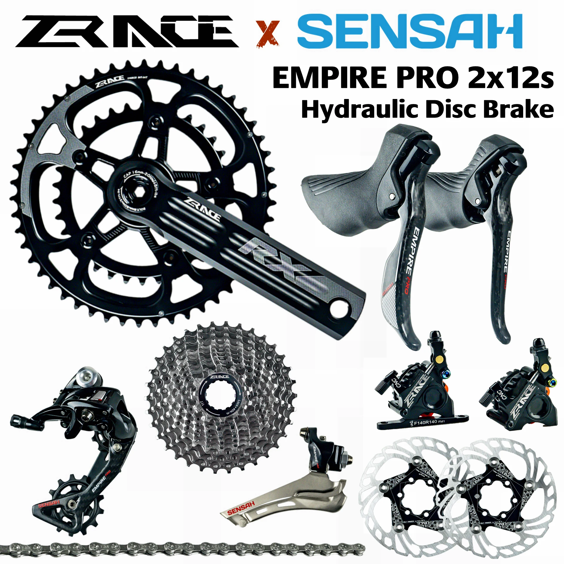 SENSAH EMPIRE PRO 2x12 Скоростей дорожная Группа 24 с рычаг переключения R/L + R/F