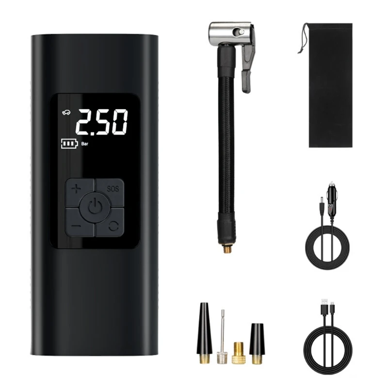 

Wireless Air Compressor for Basketball Car Tire Inflator 150Psi/6000mAh Portable Electric Pump Inflator