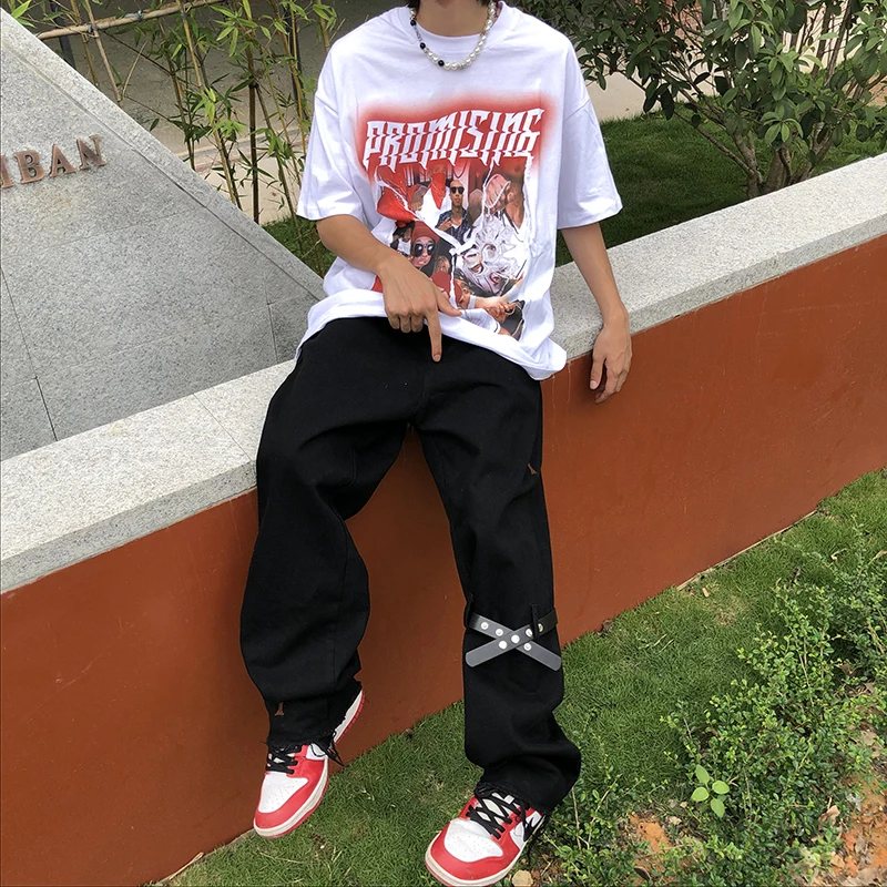 

UNCLEDONJM Hip hop jeans streetwear men vintage jeans for men Distressed cargo pants men Designer biker jeans men pants 9232