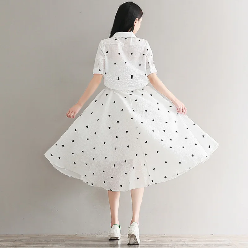 

2021 New Summer Women Long Sweet Dress Turn Down Collar Elegant Printed Female Gown Elbise Short Sleeve Mori Girl Vintage Dress