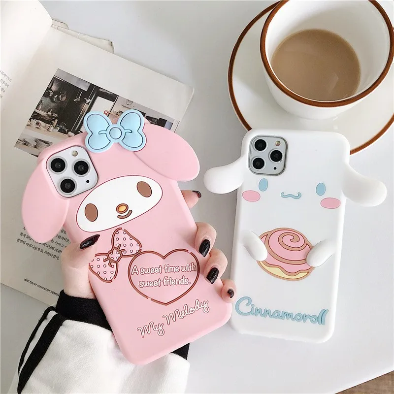 Силиконовый чехол Kawaii 3D для Iphone11 Iphone 13 Pro Max с изображением мелодии корицы собаки