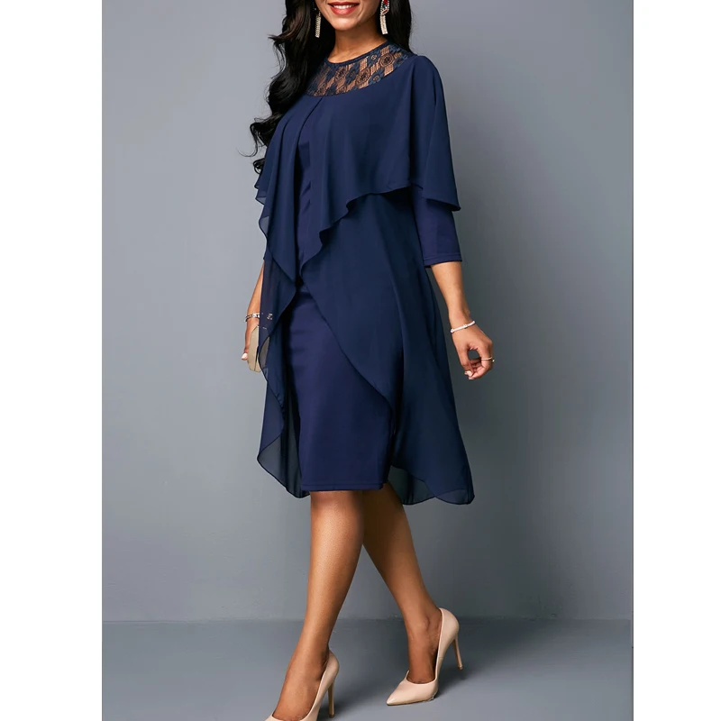 OTEN женское платье элегантные вечерние из кусков одноцветные с дырочками тонкое