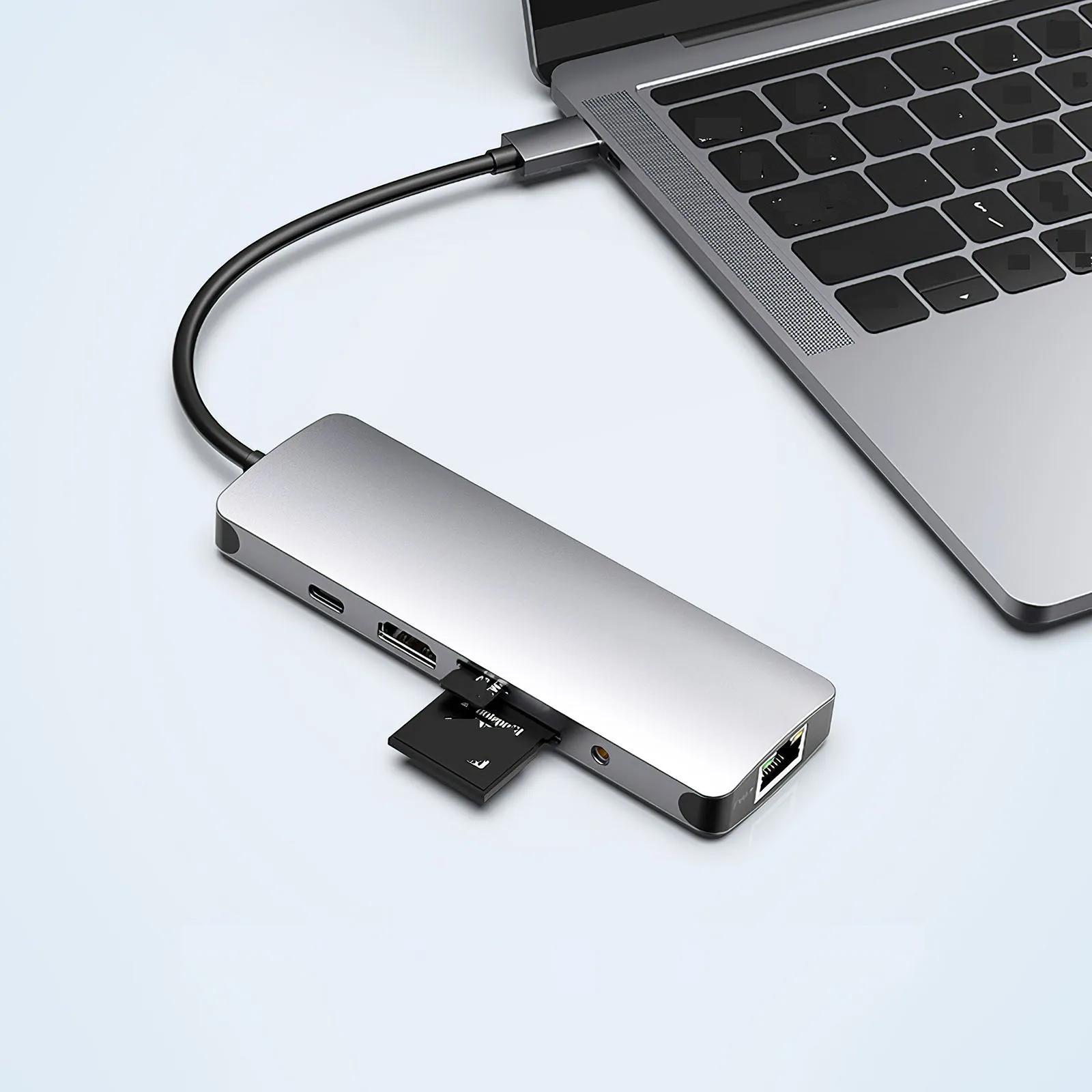 

USB-концентратор 2,0, 9 портов, ультратонкий портативный USB-разветвитель для ноутбука Surface Pro IMac Pro для MacBook Air Mac Mini/Pro