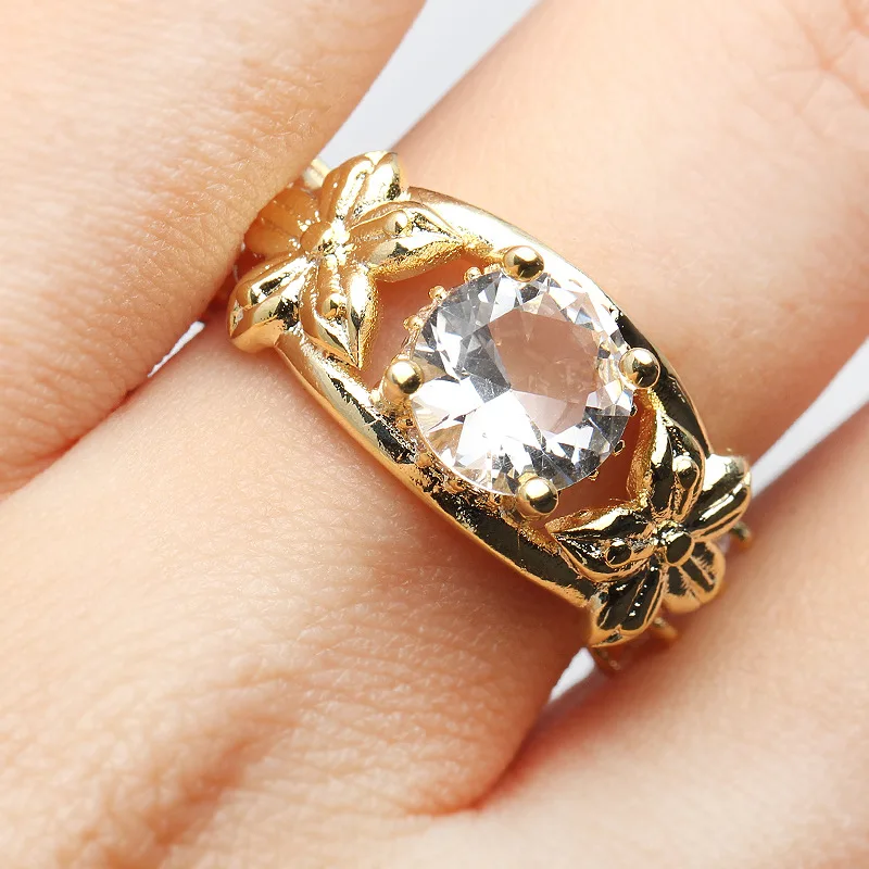 Австрийская кристалла классический цветок l кольцо набор ювелирных изделий