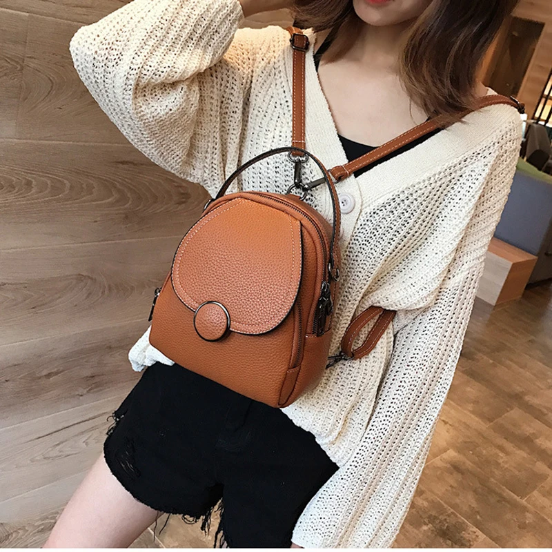 

Рюкзак женский кожаный, мягкий на ощупь, многофункциональный