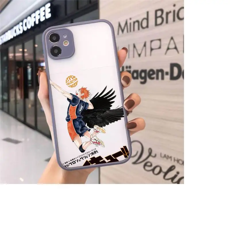 

Anime Haikyuu volleyball boy Phone Cases Matte Transparent for iPhone 7 8 11 12 s mini pro X XS XR MAX Plus cover funda