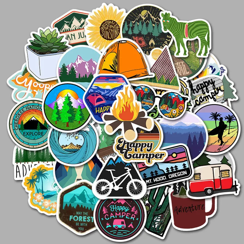 

50PCS Mountain Bike Stickers Waterproof Suitcase stickers Outdoor MTB Bicycle Sticker Cool For DIY Laptop PC Phone Skateboard Lu