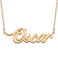 oscar name necklace for women stainless steel jewelry 18k gold plated nameplate pendant femme mother girlfriend gift