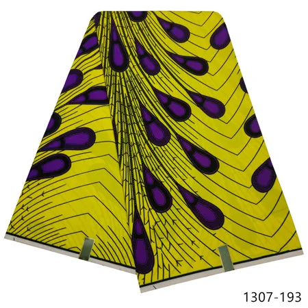 Latest Ankara Wax Fabric Guaranteed Real Wax 6yard/lot High Quality African Fabric Print For Sewing Dress 1307 - Цвет: 1307-193