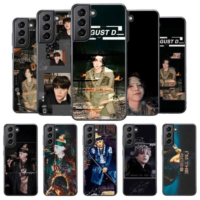 

Agust D suga king Phone Case For Samsung S21 s20 s30 s10 s9 s8 s7 s6 s5 note20 ultra plus edge PC&TPU soft Cover Fundas