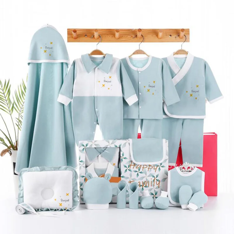 17 Pieces Set Clothing Set for Baby Boy/Girl Clothes Set New Born Onesies  Clothes Underwear Cotton All Seasons YKQ087