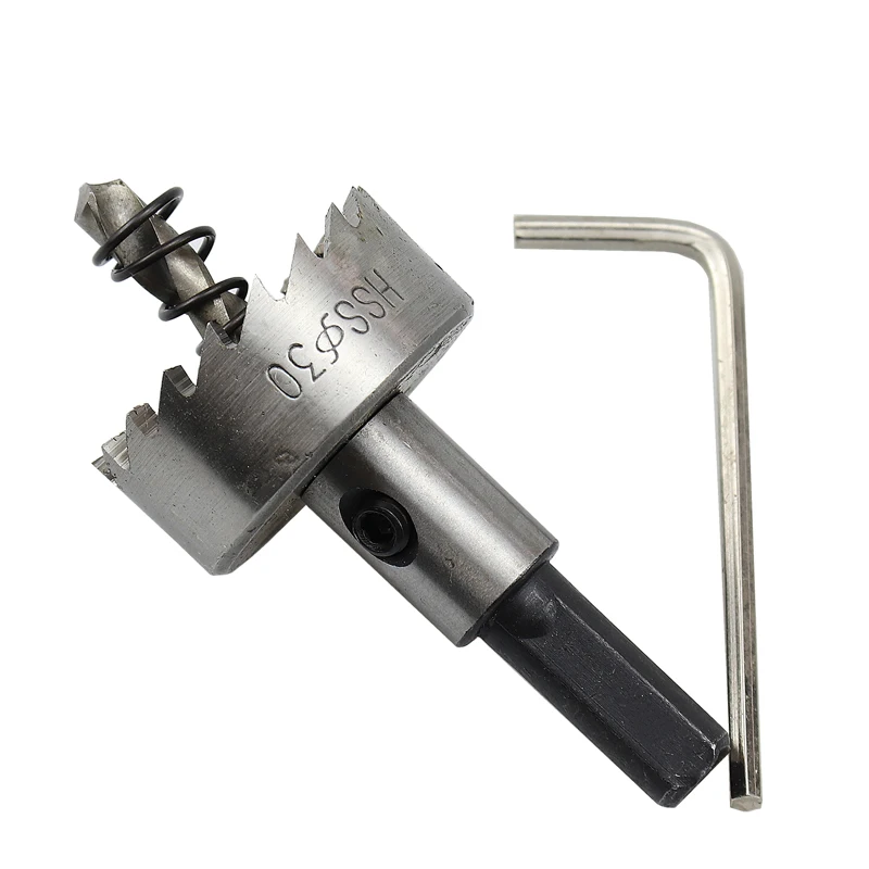 

HSS 5pcs Drill Bits Hold Saw+5pcs L-Type Wrench Metalworking Tool Set Twist Drill Bits 16/18.5/20/25/30mm Drill Bit Tool Set