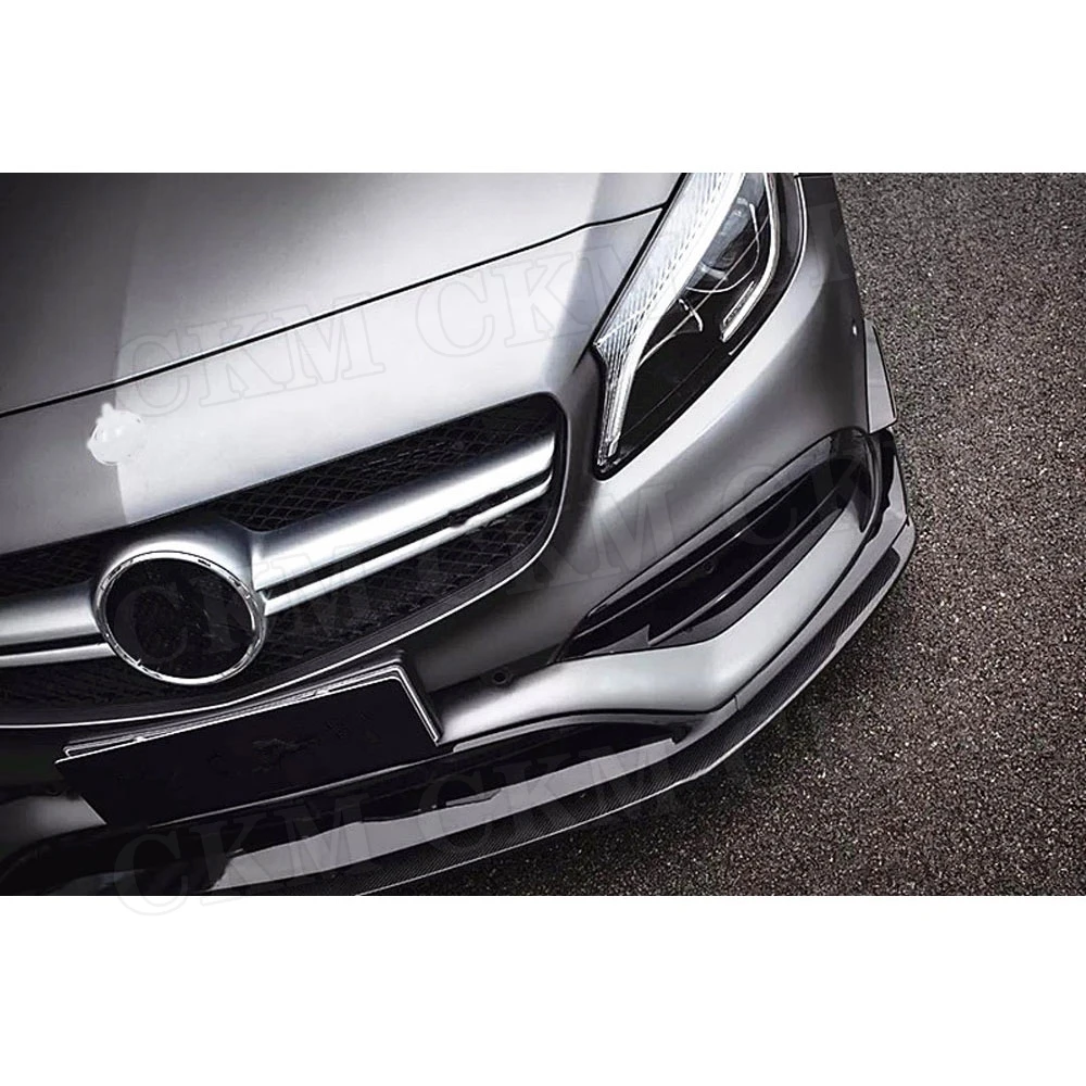 Для W176 передний спойлер из углеродного волокна для Benz A Class A200 A250 A45 AMG 2016 2019 бампер
