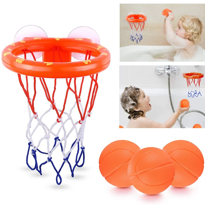 

Детские Игрушки для ванны, забавная мини-баскетбольная обруч для ванной с 3 шариками, пластиковая Ванна, игра для стрельбы, детские игры для девочек и мальчиков, водные игры