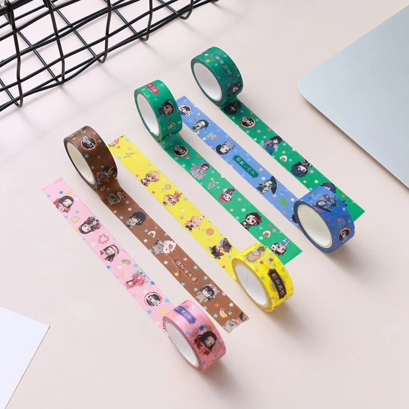 

1 roll Anime Demon Slayer Kimetsu no Yaiba Washi Tape 1.5cm x 5m Scrapbooking Crafts Adhesive DIY Masjing Tape