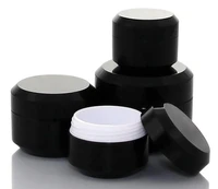 20pcs 5g 10g 15g 30g black cream bottle jars pot container empty cosmetic plastic sample box for nail art gel glitter storage
