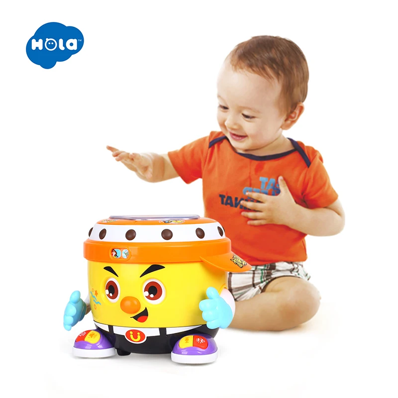 HOLA TOYS 6107 детская игрушка DJ вечерние барабанные игрушки с музыкой и светом Обучающие Развивающие игрушки для подарков