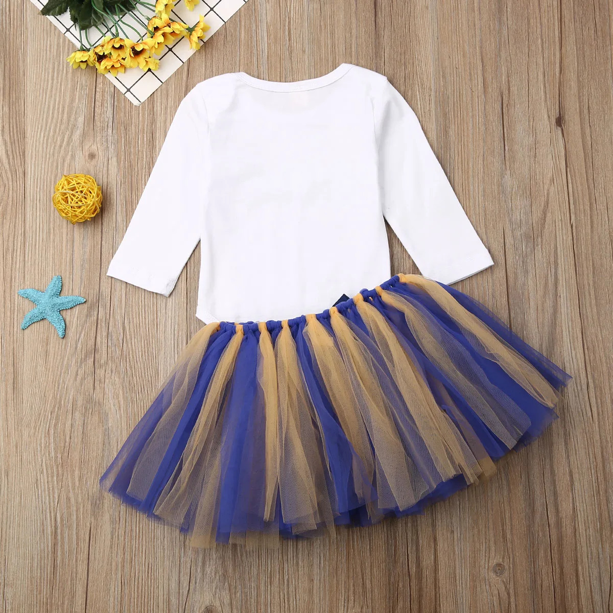 

Kid Baby Girl 0-18M Clothes Ruffle Long Sleeve Romper Top Tutu Skirt Outfits Set