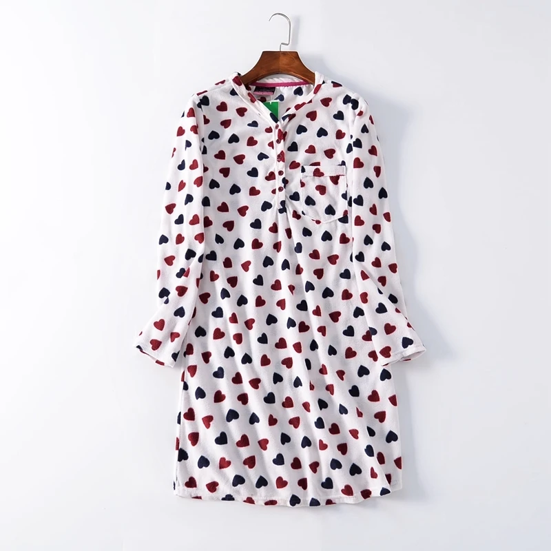 Качественные брендовые зимние теплые женские флисовые ночные рубашки одежда для