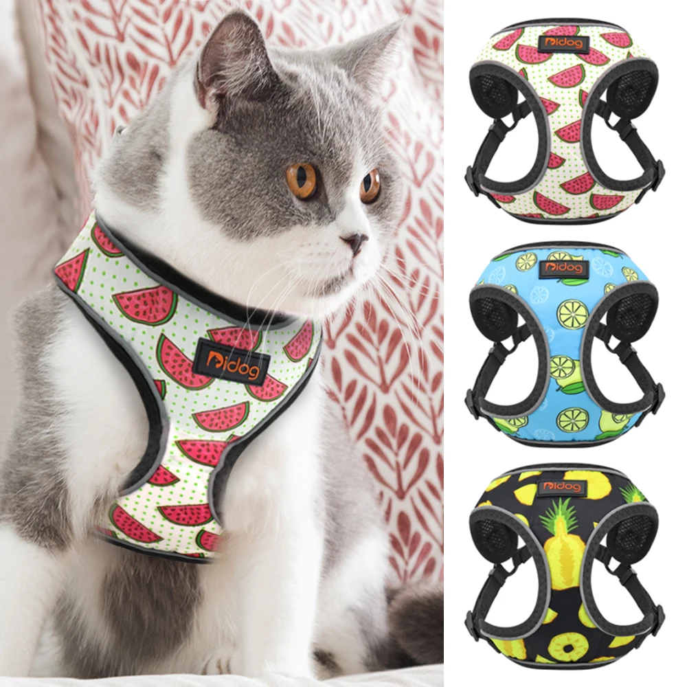 

Mesh Cat Harness Printed Cats Dog Harness Reflective Puppy Harnesses For Small Medium Dogs Chihuahua Yorkshire Bulldog