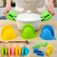 1pc kitchen silicone heat resistant gloves clips insulation non stick anti slip pot bowel holder clip cooking baking oven mitts