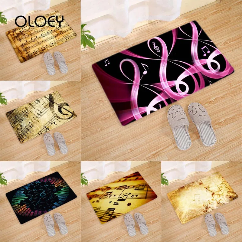 40*60 см фланелевый коврик с музыкальным рисунком клавиатуры пианино нескользящий