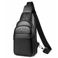 new brand male chest pack men crossbody shoulder bag black brown leather large chest bags casual travel sling messenger bag