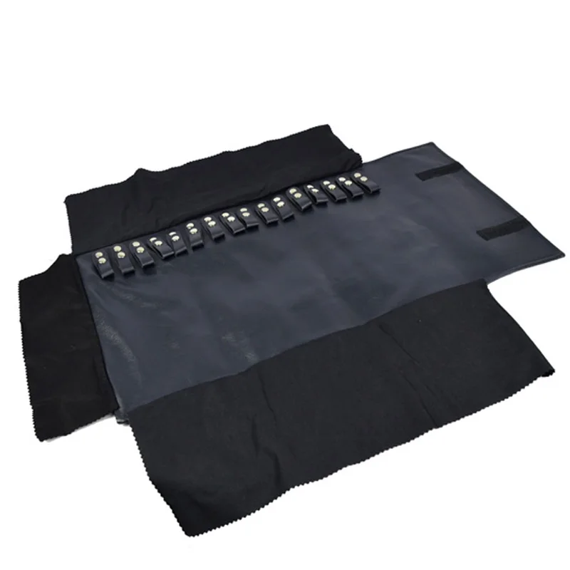 

High Quality Dark Blue Leather Necklace Display Bag Jewelry Travel Portable Anklet Organizer Bracelet Roll Folding Storage Pouch