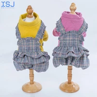 1 piece of warm and comfortable small dog princess lace overalls pet clothes cute four legged plush dog coat in winter