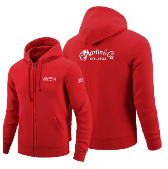 

NEW Zipper Hoodies Martin Guitar Martin & Co.1833 logo Printed Hoodie Fleece Long Sleeve Man's zipper Jacket Sweatshirt k8