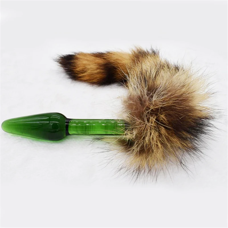Glass Fox Tail Anal Plug In Adult Games Stainless steel Pleasure Bead Butt Stimulator Sex Products Flirt Toy For Women | Красота и