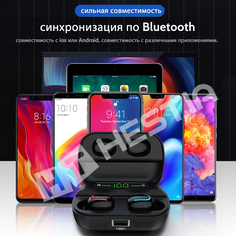 HBQ Q32, Bluetooth наушники, TWS, беспроводные наушники, наушники True Blutooth, Bloototh, гарнитура Bleutooth 5,0, наушники для IPhone