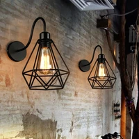 industrial wall sconce vintage wire cage wall light rustic wall light fixture for bedroom nightstand porch