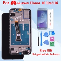 100 original for huawei honor 10 lite lcd display with touch screen digitizer assembly with frame for honor 10i hry lx1 lcd