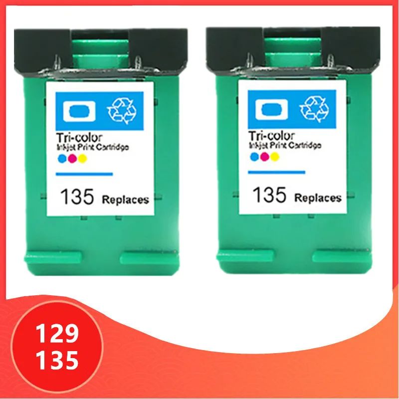 2 шт Цвет совместимый для hp 129 135 картридж hp129 чернильный Deskjet C4183 5943 6943 6983 D4163 2575
