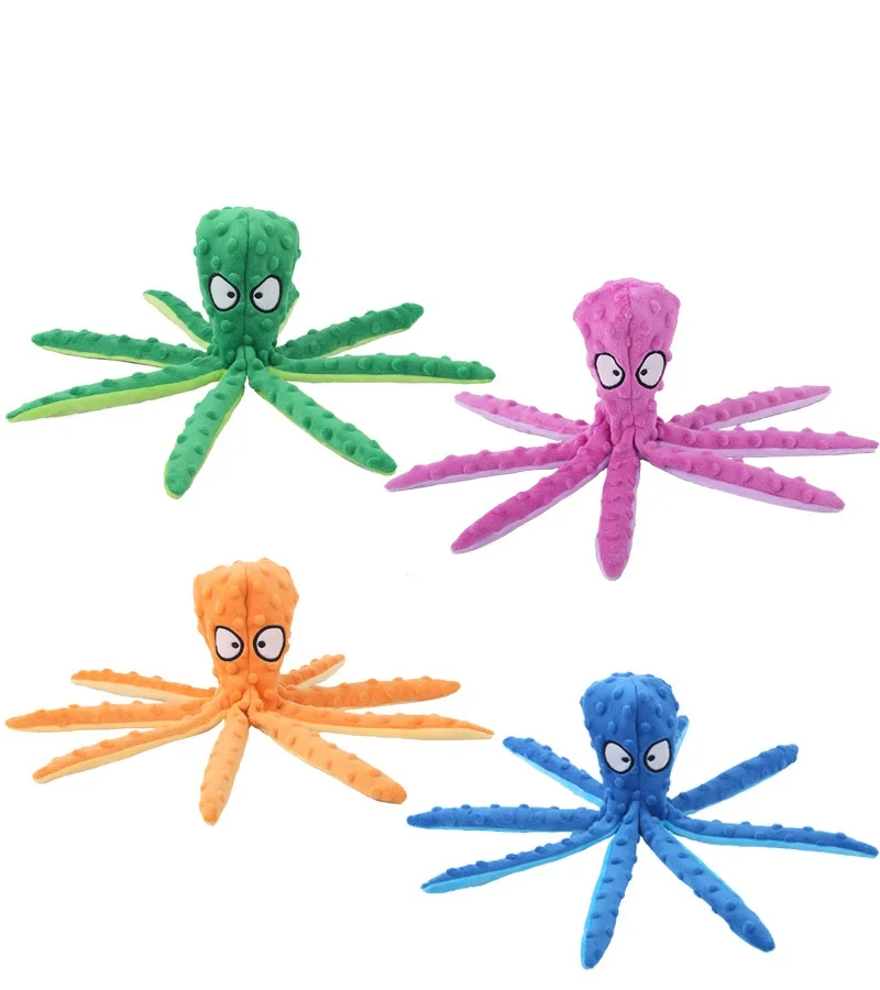 

Octopus Dog Toys Pet Puppy Soft Stuffed Plush Chew Squeaker Squeaky Sound Chewing Tooth Molar Interactive Toy Cat Accessories