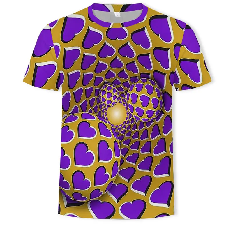 2018 Мужская 3d Футболка модная Алмазная футболка в форме сердца крутая Лоскутная