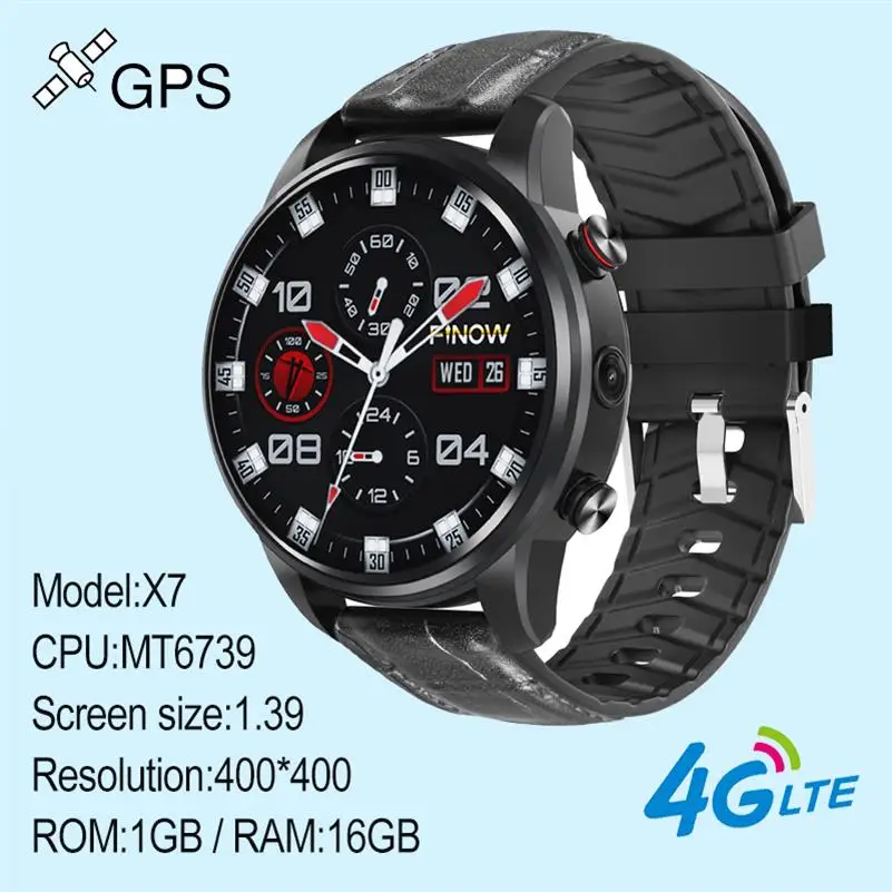 Black Новые смарт-часы Stlye X7 4G 1,39 дюймов MTK6739 Android 7,1 спортивные Смарт-часы для мужчин фитнес-Пульс для Android и IOS Hua - Цвет: Black
