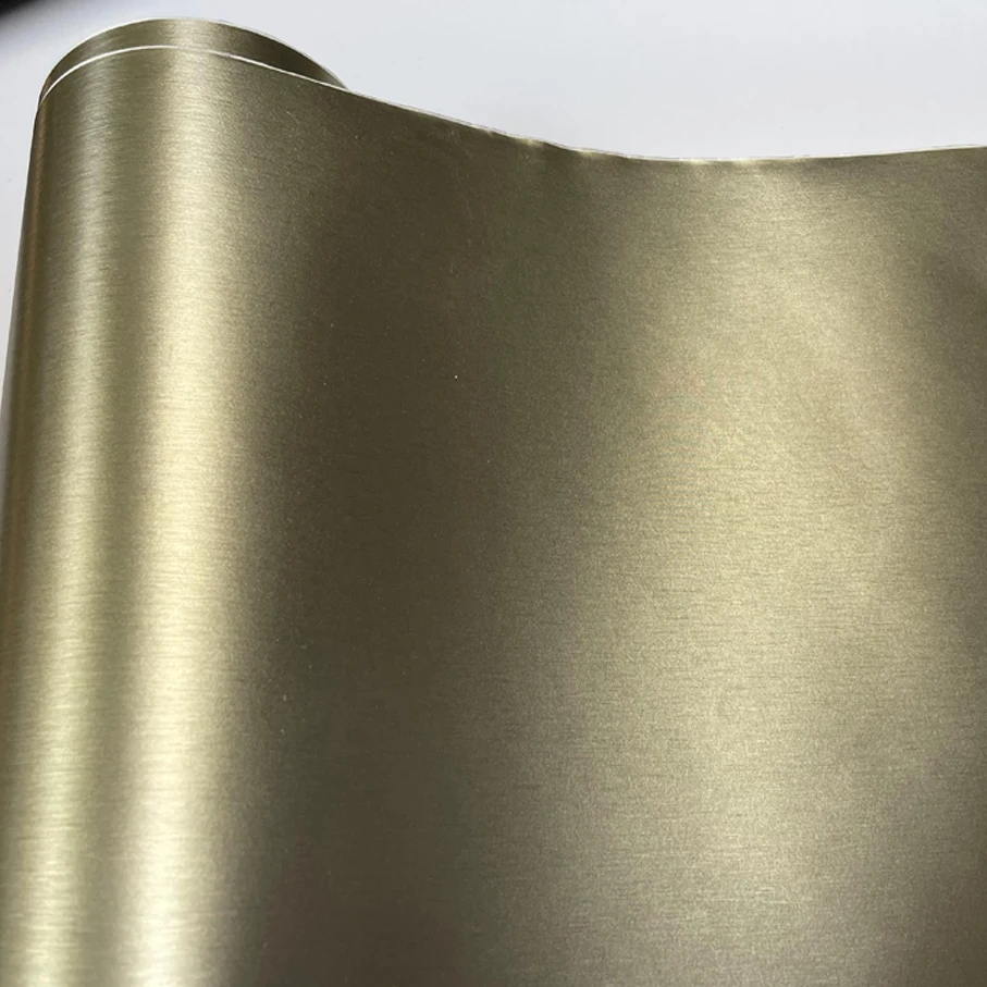 50cmx300cm champagne gold Aluminum Metallic Brushed Vinyl Car Wrap Film Adhesive Vehicle Motorcycle Metal Sticker - купить по