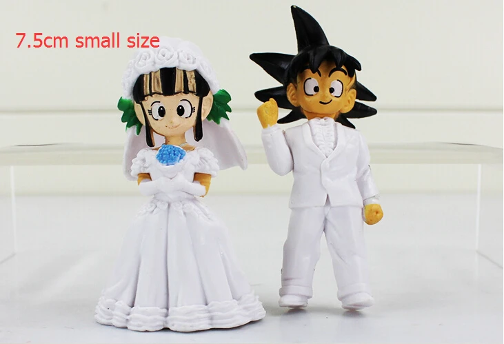 7.5cm small size 2 шт./компл. 11 см Жемчуг дракона Сон Гоку Чичи Свадебные игрушки Фигурки из ПВХ подарок для друзей - Цвет: 7.5cm small size