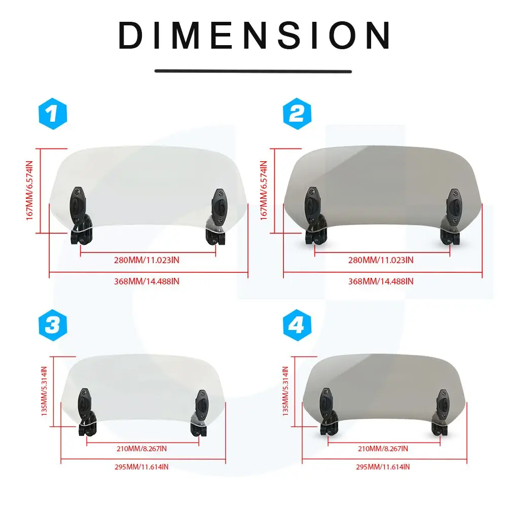 Transparent Universal Motorcycle Risen Adjustable Wind Screen Windshield Spoiler Air Deflector FOR BMW F 750 GS 850 |