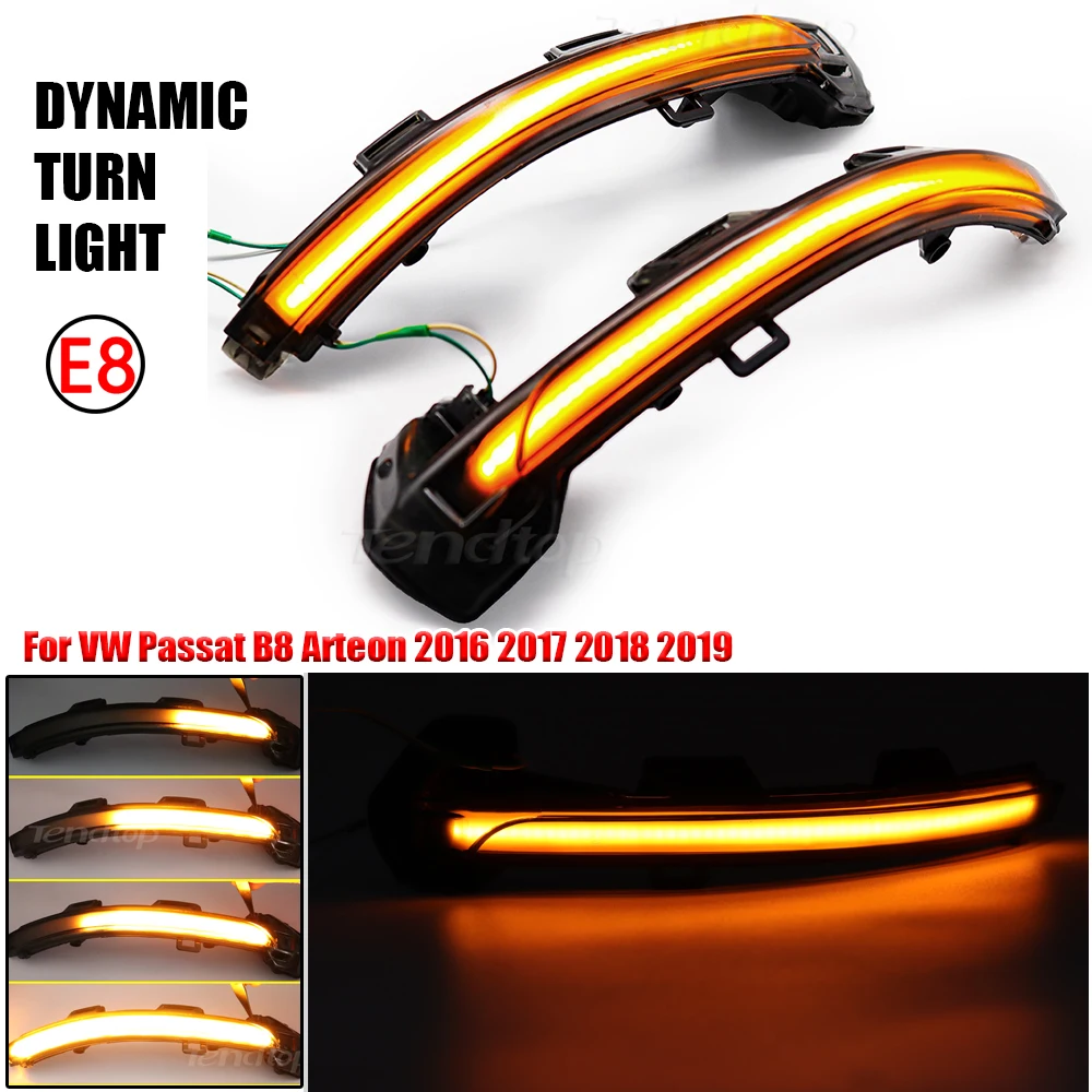 

For VW Passat B8 Arteon 2015 2016 2017 2018 2019 Dynamic Blinker LED Flowing Turn Signal Lamp Repeater Indicator Car Accessories