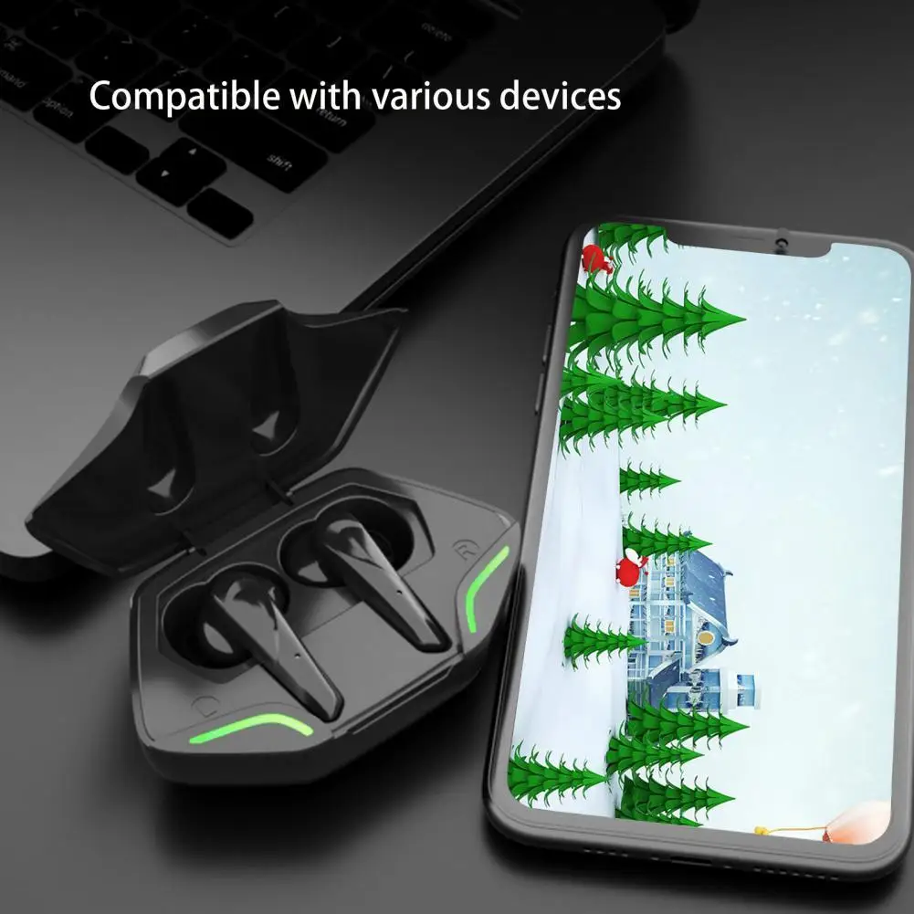 

5530 Wireless Earbuds Ergonomic Breathing Light Stereo True Wireless Stereo Bluetooth-compatible 5.0 In-ear Earphones for Gaming