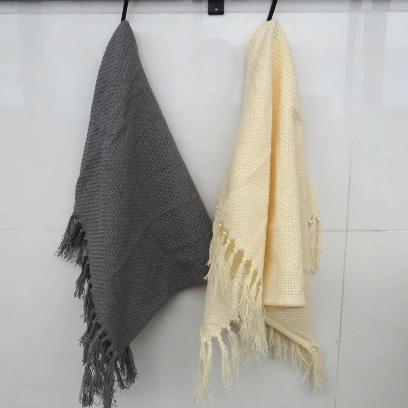 

1Pc Kitchen Tea Towel Cotton Soft Tassel Napkin Solid Color Baking Gourmet Western Table Cloth 38x54cm
