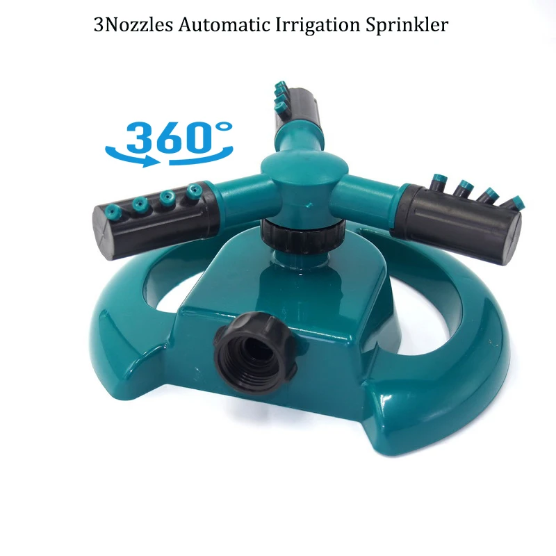 Садовая система полива пластика 360 градусов автоматические вращающиеся 3 насадки