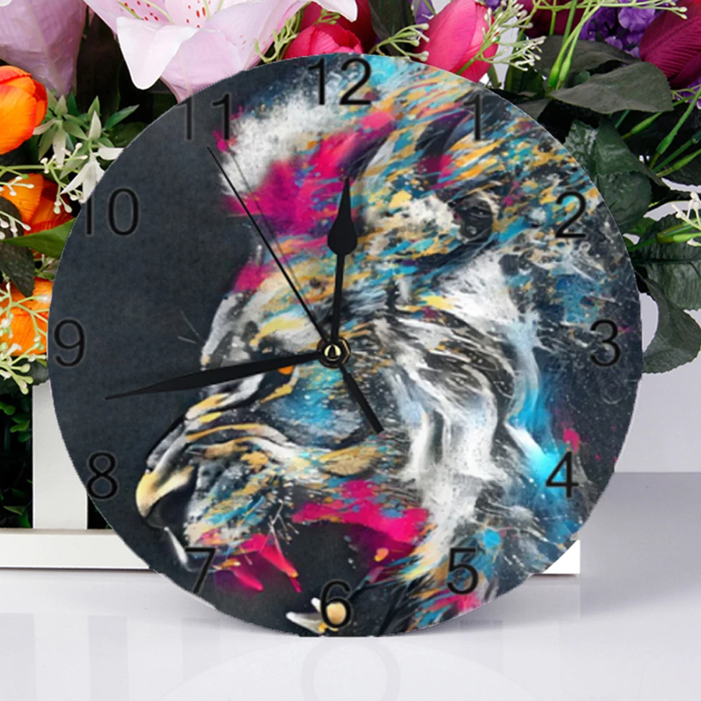 Настенные декоративные часы цифровой циферблат с цифрами и львами беззвучные