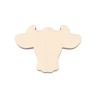bull head shape laser cut wood decorations woodcut outline silhouette blank unpainted 25 pieces wooden shape 0223