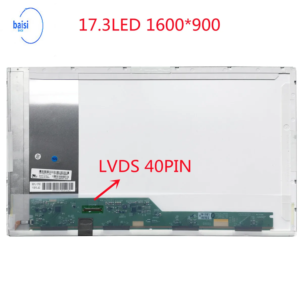 

LP173WD1 LTN173KT01 LTN173KT02 N173O6-L01 N173O6-L02 N173FGE-L21 L23 Laptop LCD Screen Replacement Screen, 1600x900, 40PIN