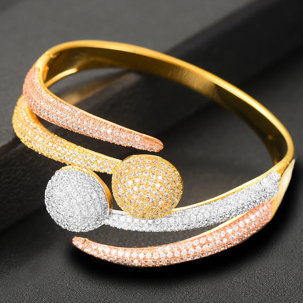 GODKI роскошный 3 тон мяч обмотки Африканский нигерийский браслет кольцо наборы